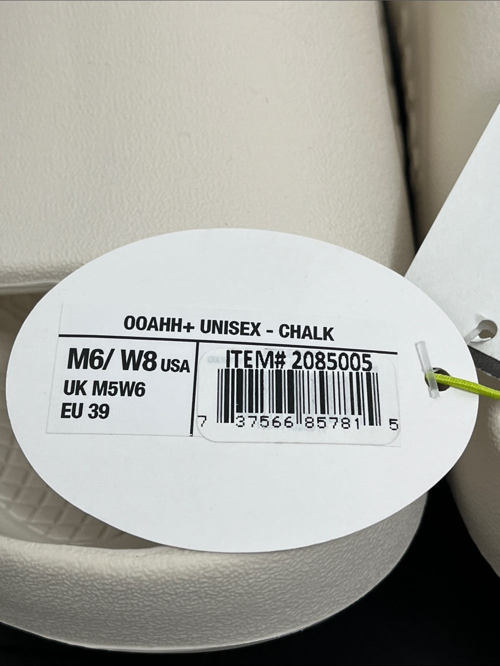 Oofos Ooahh plus + chalk slides sandals women’s size 8 men’s size 6 new - Picture 3 of 7